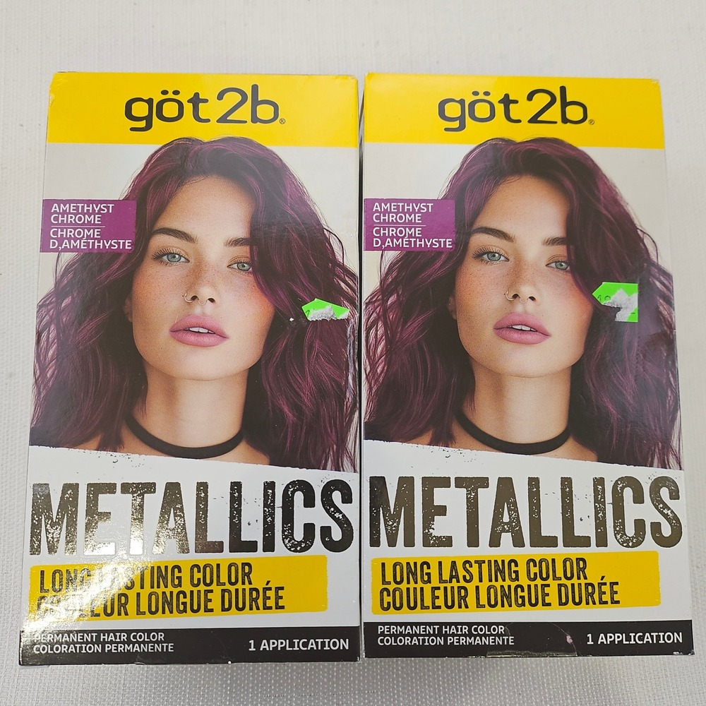 got2b Metallics Permanent Hair Color Amethyst Chrome‎ Vibrant Color - 2 Boxes